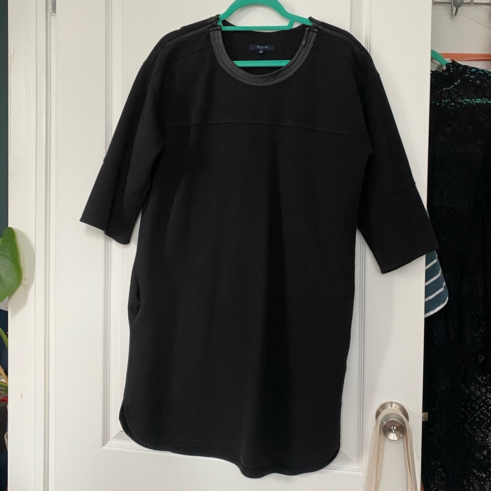 Madewell Leather trim Ponte Dress